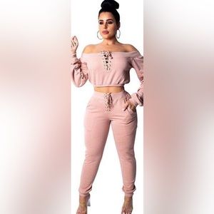 Pink 2 Piece Jogger Set From Hint Fashions Brand/ Sizes: S M L XL 2XL
